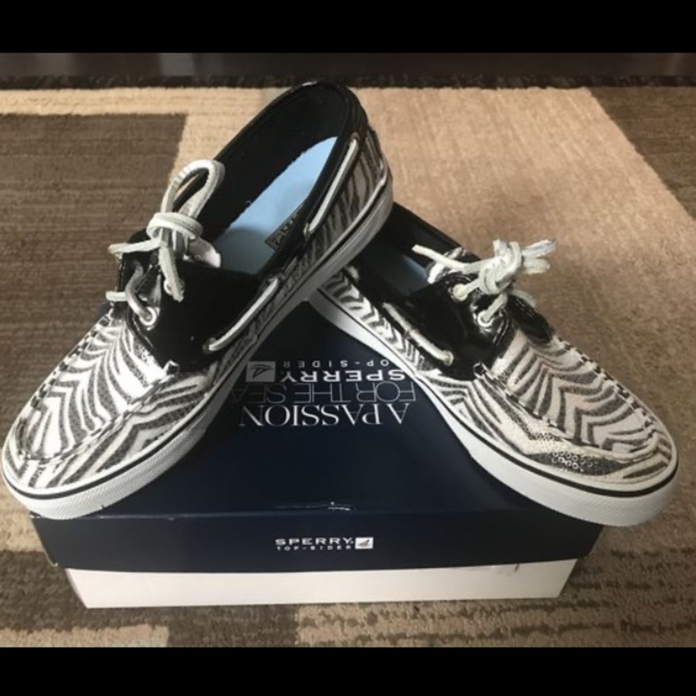 Womens Sperry Top-Sider Bahama Zebra Seq sz 8
